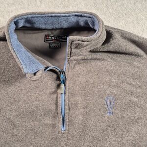 Peter Millar Pullover Sweater Men's Large Grey 1/4 Zip Golf E4  Element